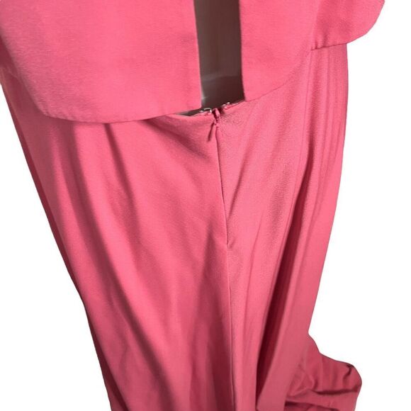 Anthropologie Jill Jill Stuart Pink Iva Crepe Bridesmaid Maxi Dress Long Gown 14 - Picture 7 of 13